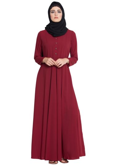 Sana Umbrella Cut Abaya with Buttons on Yoke