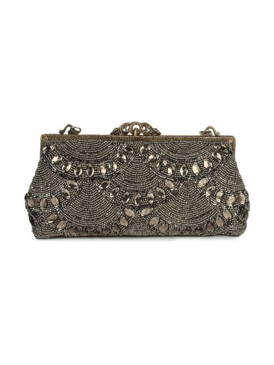 Emma Antique Silver Brass Frame Handbag