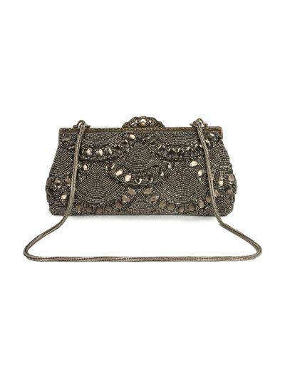 Emma Antique Silver Brass Frame Handbag