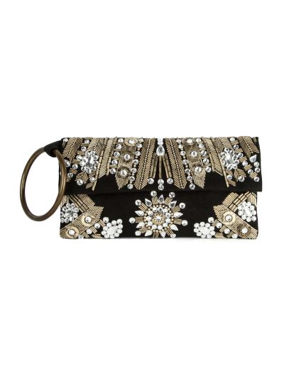 Olivia Black Silver Evening Handbag