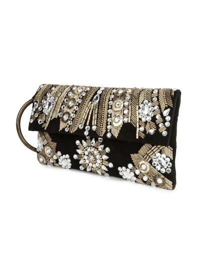 Olivia Black Silver Evening Handbag