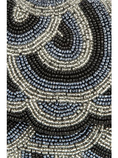 Victoria Silver Grey Beaded Hand Clutch