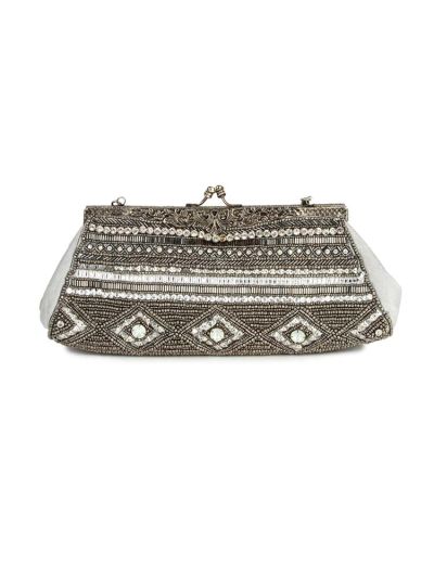 Emily Gray & Silver Brass Frame Evening Bag