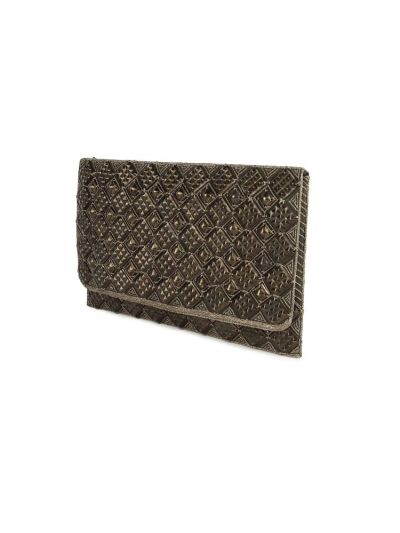 Natalie Antique Silver Clutch Bag