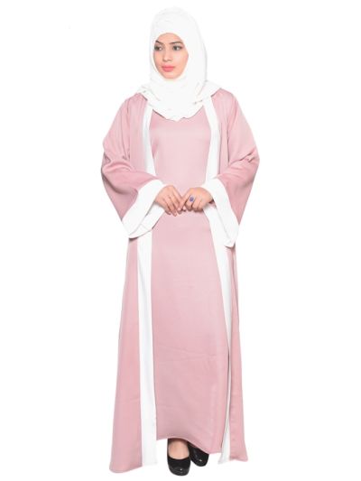 Front Open Double Layered Abaya 