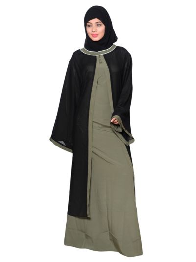 Single Layered Front Open Abaya 