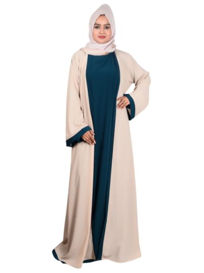 Double Layered Decent Dual Colour  Abaya