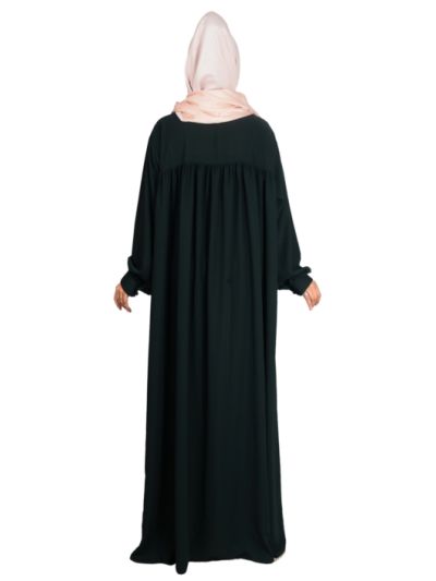 Dark Geen Single Layered Front open Abaya