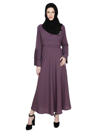 Pleated Abaya in Kashibo Fabric