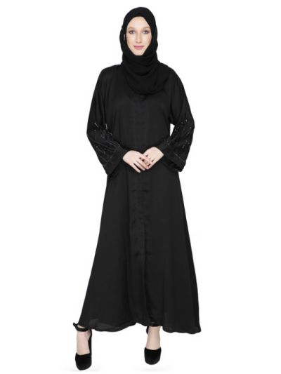Embroidered Abaya in Nida Fabric