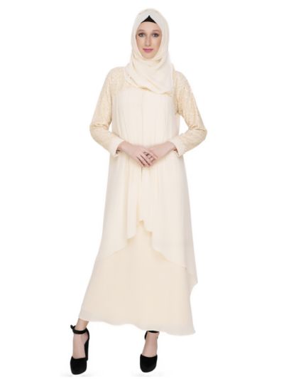 Triple Layer Abaya in Georgette Fabric