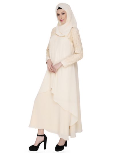 Triple Layer Abaya in Georgette Fabric