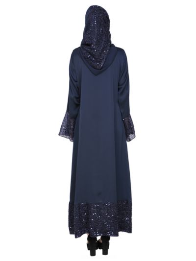 A Line Lace Abaya in Nida Fabric