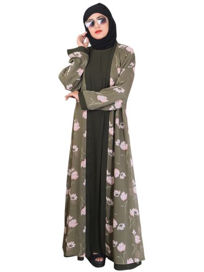 Double Layered Front Open Abaya