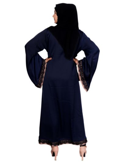 Front Open Blue Nida Abaya