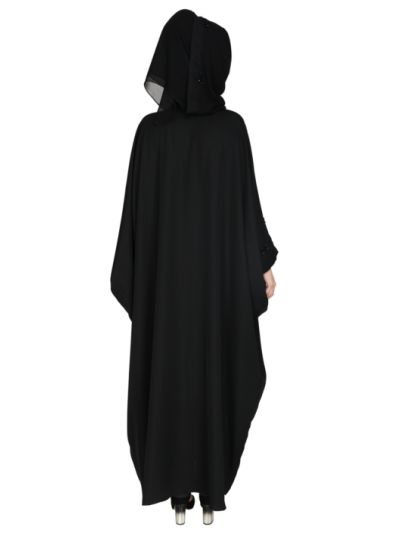 Hand Embroidery Anar dana Salli  Imported Fabric Black Abaya