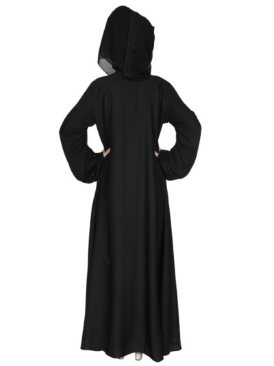 Hand Embroidery Anar dana Salli  Imported Fabric Black Abaya