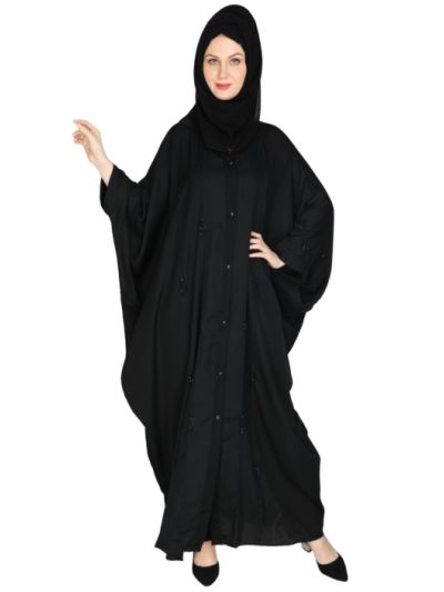 Hand Embroidery Anardana Imported Fabric Black Kaftan