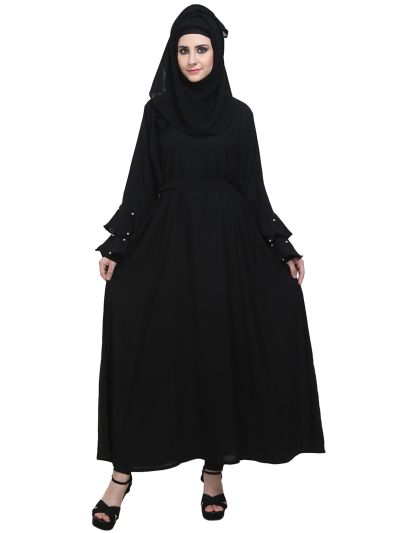 Black Designer Sleeve Style Abaya