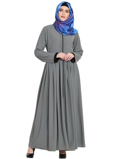 Multi Colors Designer Pleated Zipper Abaya