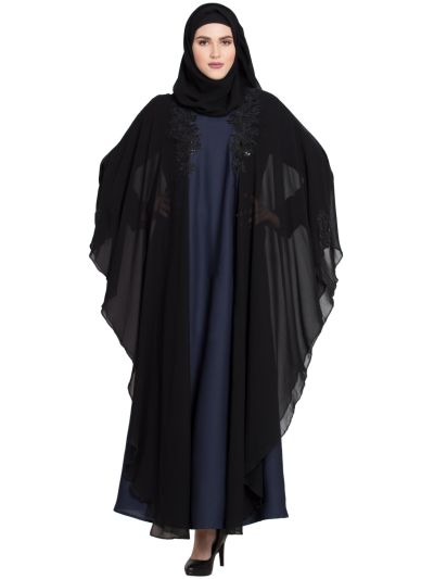 Multi Colors Designer Kaftaan Abaya With Patch Work