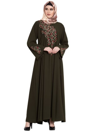 Mehendi Embroidered Kali Design Abaya