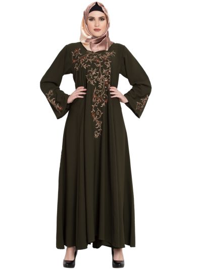 Mehendi Latest Kali Designer Abaya With Embroidery