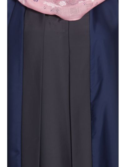 Navy Blue & Dark Grey Nida Shrugg Abaya
