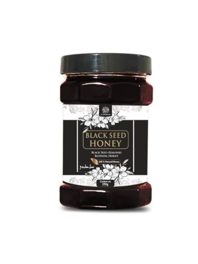 AL MASNOON Black Seed Honey – Pure & Natural Honey Collected from Black Seed Blossoms – Pack of 1 – A Perfect Blend of Sweetness and Wellness