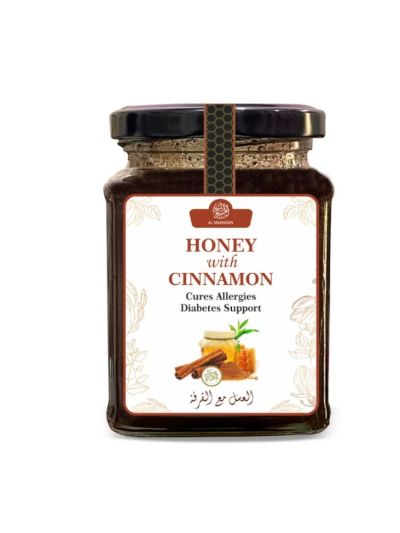AL MASNOON Cinnamon Honey | Honey With Cinnamon | Infused Honey |100% Natural | Pure & Unprocessed 300g (Pack of 1)