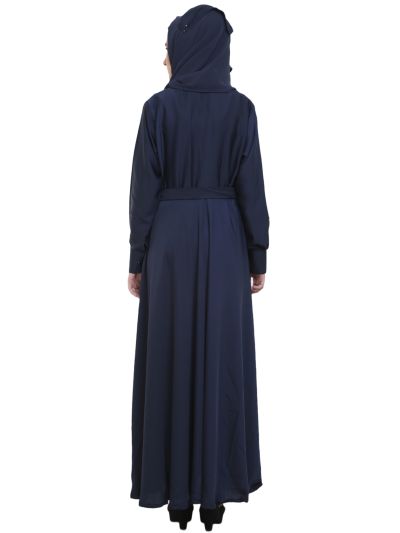 Navy Blue Large Flare Designer Abaya