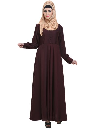 Maroon Designer Large Flare Abaya