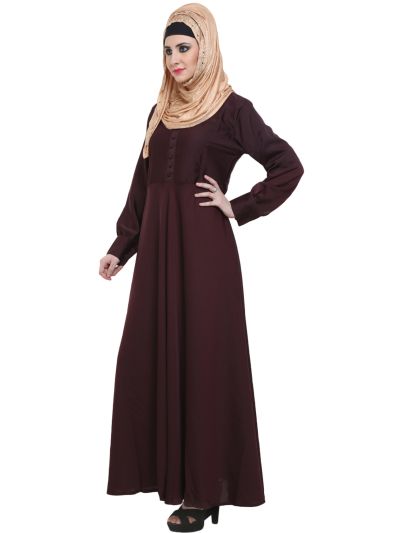 Maroon Designer Large Flare Abaya