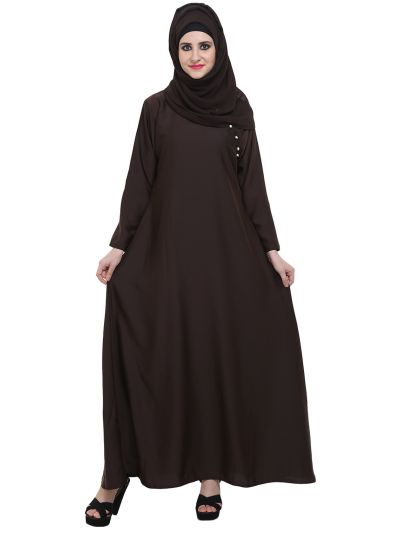 Coffee A-Shaped Simple Formal Abaya