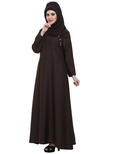 Coffee A-Shaped Simple Formal Abaya