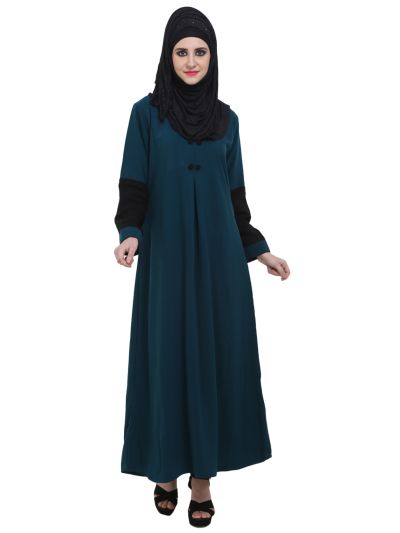 Teal Green A-Shaped Formal Abaya