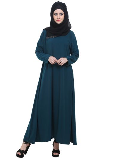 Teal Green Simple Formal Abaya