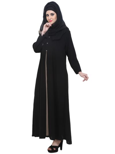 Black & Fawn Simple Formal Abaya