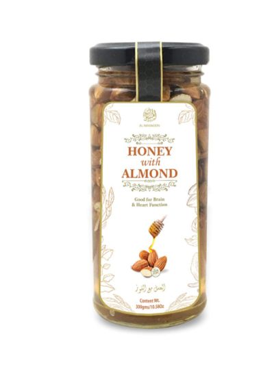 Honey with Almonds (Honey Unprocessed Unfiltered Unpasteurized Natural Honey with Almonds ) - 300gm