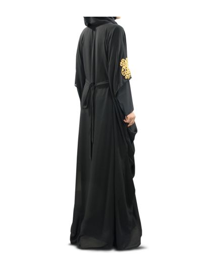 Amara Gold Embroidered Black Kaftan