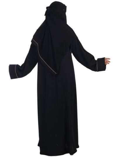 Black Full Length Zip Nida Abaya