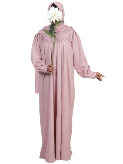 Yoke Gather Poly Crinkle Abaya