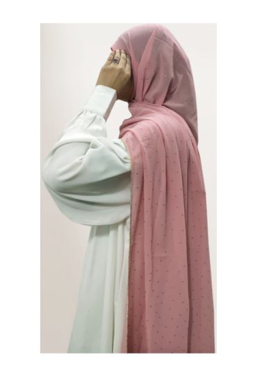 Solid Rhinestone Embellished Georgette Hijab 