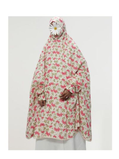 Pink Hibiscus Cotton Namaz Makhna