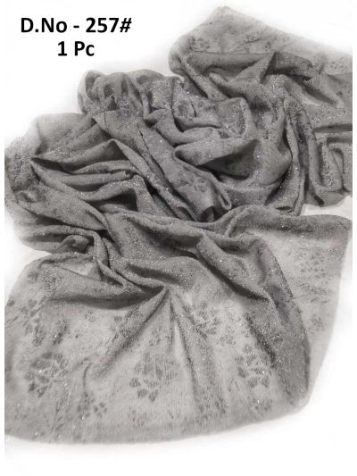 Premium Designer Garceful Grey Party Wear Stole (Set of  10)