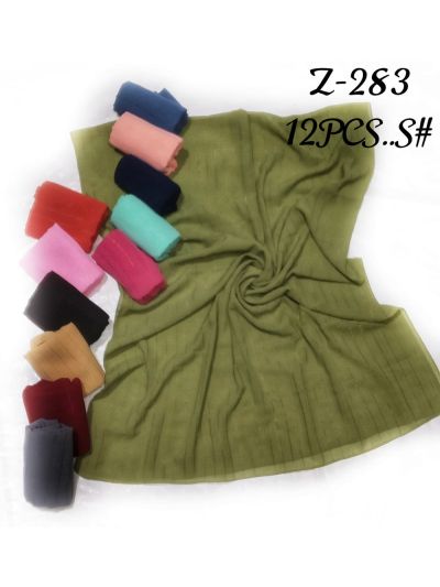 Premium Chiffon Classic Stoles with Light Vertical Prints(Set of 12)