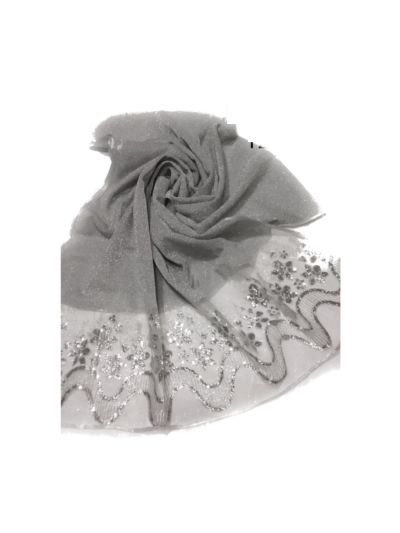 Premium Cotton - Beautiful Silver Stole With Designer Star Print(Set of  12)