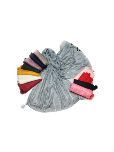 Premium Cotton - Gorgeous Stoles with Checkered Design & Pompoms (Set of  12)