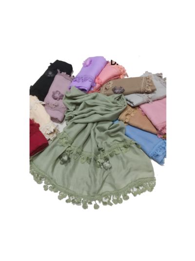 Premium Cotton -Two Sided Border Stole (Set of  12)