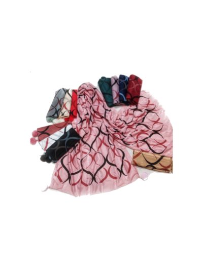 Premium Cotton - Zigzag Colorful Liner All Over The Stole (Set of 12)